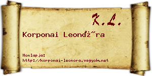 Korponai Leonóra névjegykártya